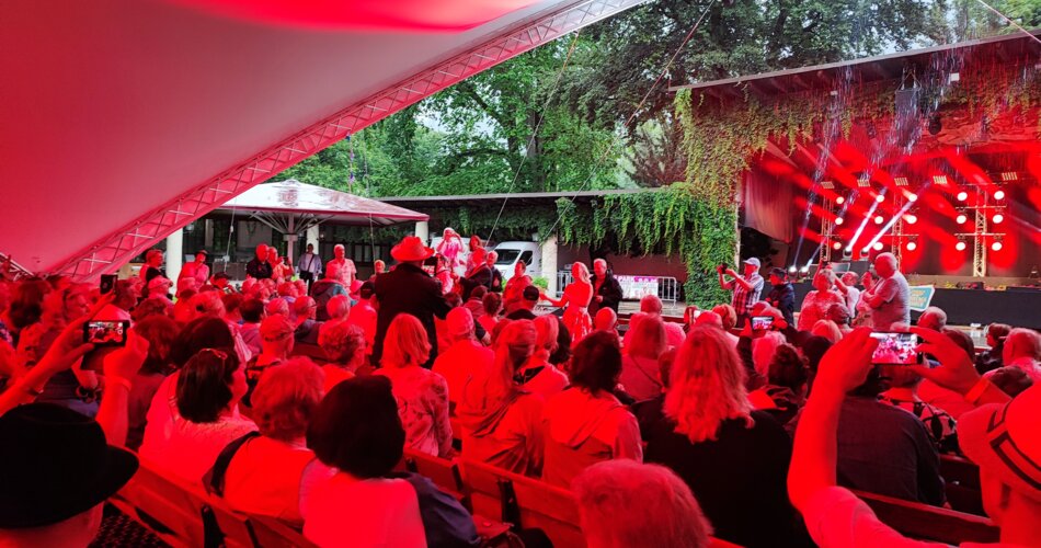 Lieder im Park | © Heike Hertlein-Schneider Blick auf das Publikum im Kurpark bei der Veranstaltungsreihe Lieder im Park | © Heike Hertlein-Schneider