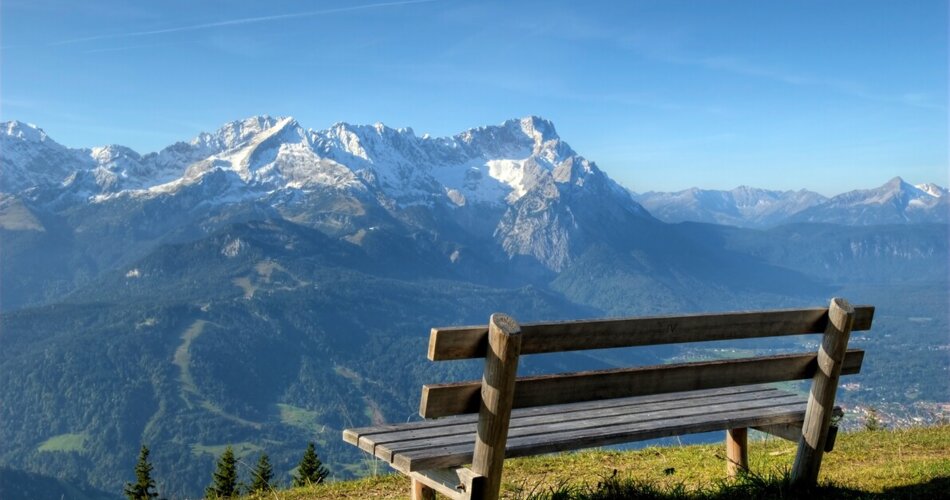 Blick auf der Wettersteingebirge vom Wankgipfel