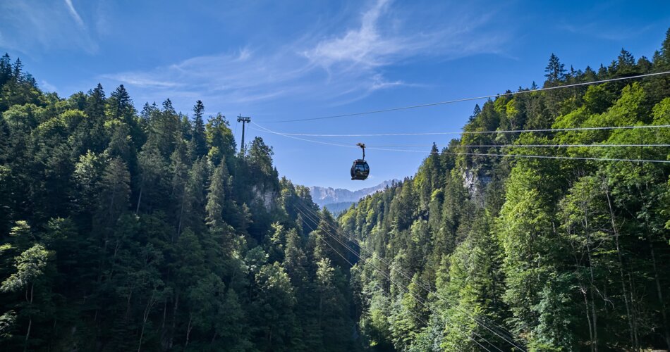 Graseckbahn Garmisch-Partenkirchen | © Marc Gilsdorf Blick auf die Graseck-Gondeln  | © Marc Gilsdorf